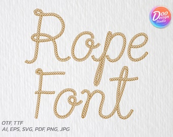 Rope Font svg, Cowboy Font svg, Alphabet svg, Rope Font, Rope svg, svg Files For Cricut, Font For Cricut, Cowboy Rope svg, Font svg
