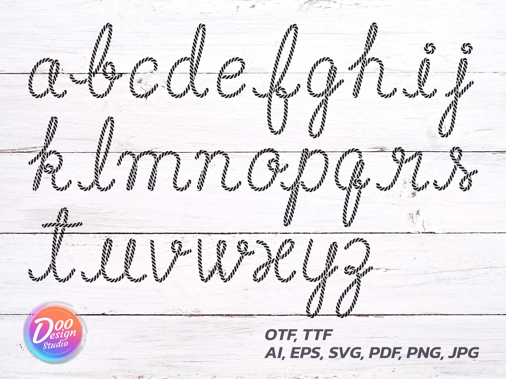 Rope Letters Svg, Fonts Cowboy Svg, Letters Commercial Pdf, Rope Svg ...
