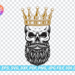 king skull svg, skull svg, skeleton svg, svg files for cricut, skull clipart, king svg, crown svg, skull silhouette, skull head svg