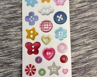 cute as a button sticker sheet 4x6