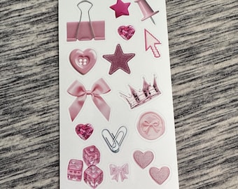 pink trinket sticker sheet 4x6