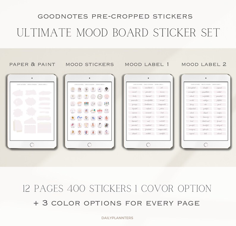 Mood Stickers, Mood Tracker Stickers, Mood Board Stickers, Goodnotes