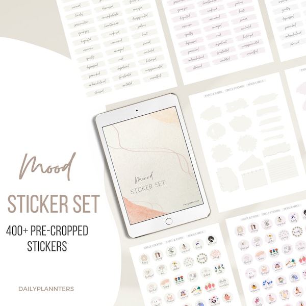Mood Stickers, Mood Tracker Stickers, Mood Board Stickers, Goodnotes Stickers