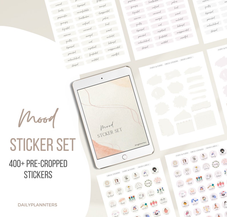 Mood Stickers, Mood Tracker Stickers, Mood Board Stickers, Goodnotes