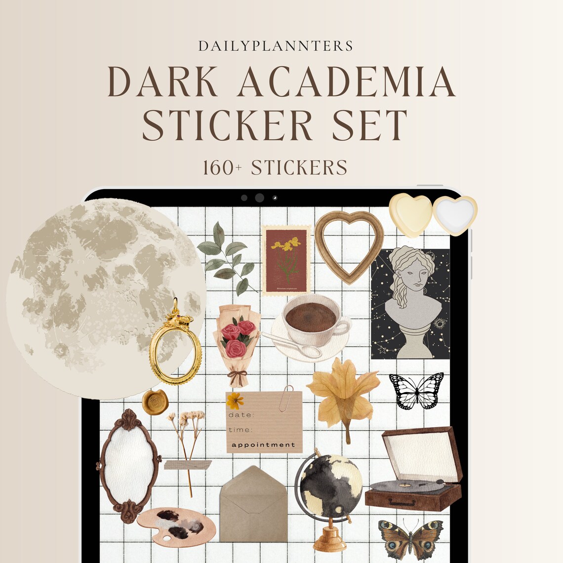 Dark Academia Stickers, Digital Stickers ,goodnotes - Etsy