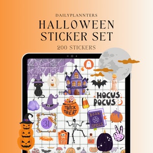 Halloween Goodnotes-stickerset, Halloween-stickers, Goodnotes-stickerset