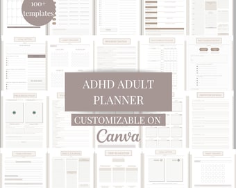 ADHD Planner Adult, ADHD Planner, Editable ADhD Planner, Life Planner, Printable Adult ADHD Planner,  ADhD Bundle