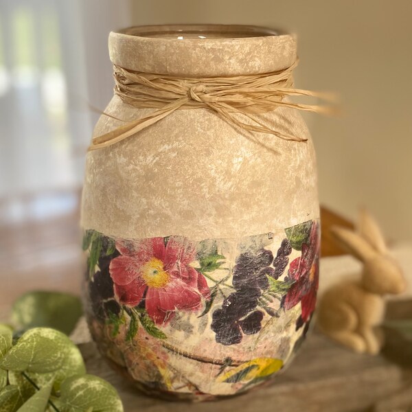 Decoupage Vase Etsy