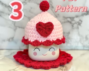 PATTERN Valentine’s Day Marshmallow Mug Hat Rae Dunn Tiered tray decor | PDF Digital PATTERN Mug Hat Vday decor | Rae Dunn hat