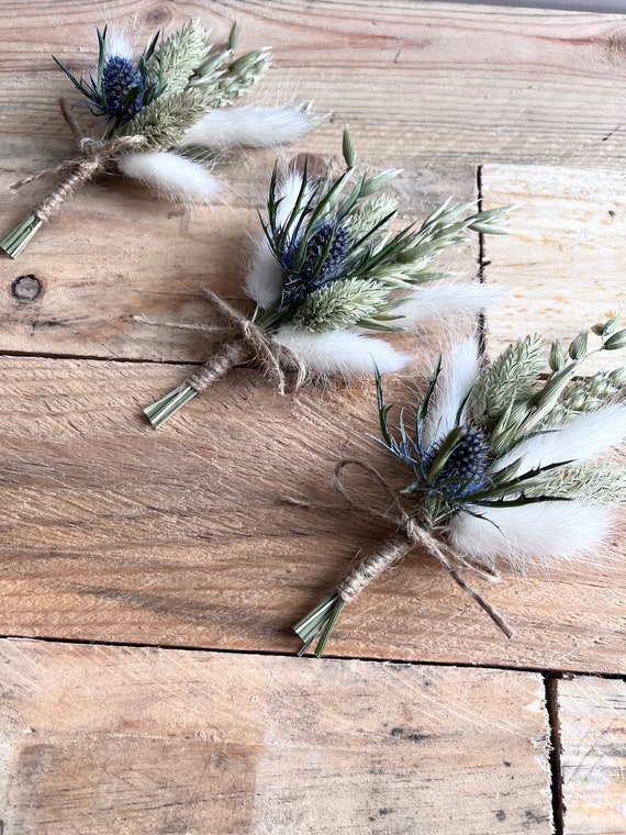 Dried Thistle Buttonhole | Wedding Flowers | Dried Flowers | Corsage | Boutonniere