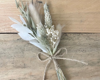 Dried Flower Buttonhole | Wedding Buttonhole | Butonniere | Wedding Flowers | Mens Buttonhole | Corsage | Dried Flower Bunch