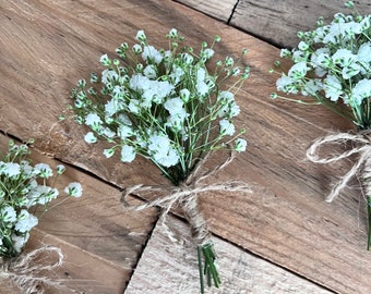Dried Gypsophila Buttonhole | Dried Baby’s Breath Buttonhole |Dried Gypsophila | Wedding Flowers | Men’s Buttonhole | Dried Buttonhole