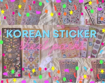 Cute Korean Sticker Sheet Packs | Journaling | Collage | Penpals