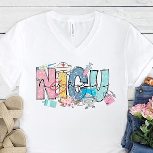 Nicu Nurse Vneck Tshirt, Nicu Nurse Shirt, Nicu Nurse Life T Shirt, Neonatal Intensive Care Nurse, Gift for Nicu Nurse, Nicu Nurse Gift Tee