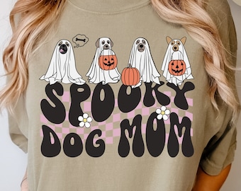 Halloween Dog Mom Shirt, Retro Halloween Comfort Colors Dog Shirt, Spooky Dog Mom T Shirt, Halloween Dog Tee, Dog Lover Gift, Fall Dog Shirt