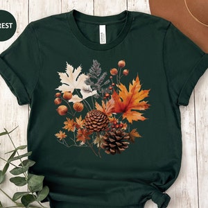 Fall Leaves T-Shirt, Watercolor Fall Leaves T Shirt, Womens Fall Shirt, Watercolor Leaves Shirt, Fall Gift for Her, Fall Tee, Autumn Leaves