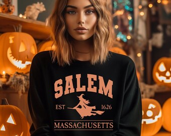 Salem Massachusetts Sweatshirt, Witch Shirts, Witch Sweatshirts, Halloween Sweatshirt, Fall Sweatshirt for Women, Halloween Witch Gift