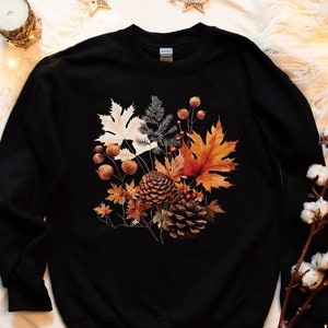 Fall Leaves Sweatshirt, Watercolor Fall Leaf Sweatshirt, Womens Fall Sweatshirt, Fall Gift for Her, Autumn Leaves Sweatshirt, Foliage Shirt
