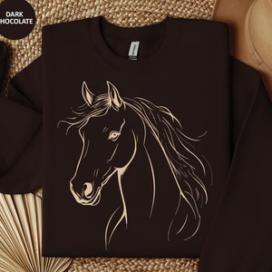 Horse Sweatshirt, Equestrian Sweatshirt, Western Sweatshirts, Horse Rider Gift, Horse Line Art Sweater, Horse Shirts, Gift for Horse Owner