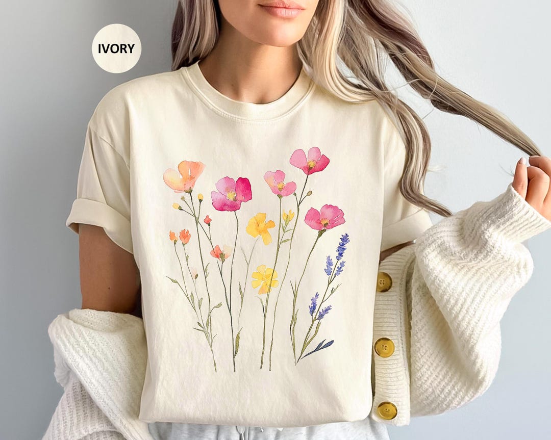 Wildflower Comfort Colors® T-shirt, Flower Shirt, Floral Shirt, Boho ...