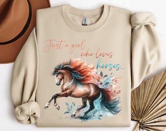 Sudadera de caballo, ropa ecuestre, solo una chica que ama los caballos