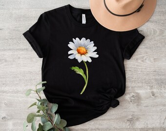 Daisy Shirt, Watercolor Daisy T Shirt, Womens Flower T Shirt, Watercolor Flowers Shirt, Flower T Shirt, For Women, Daisy Tee, Floral T Shirt
