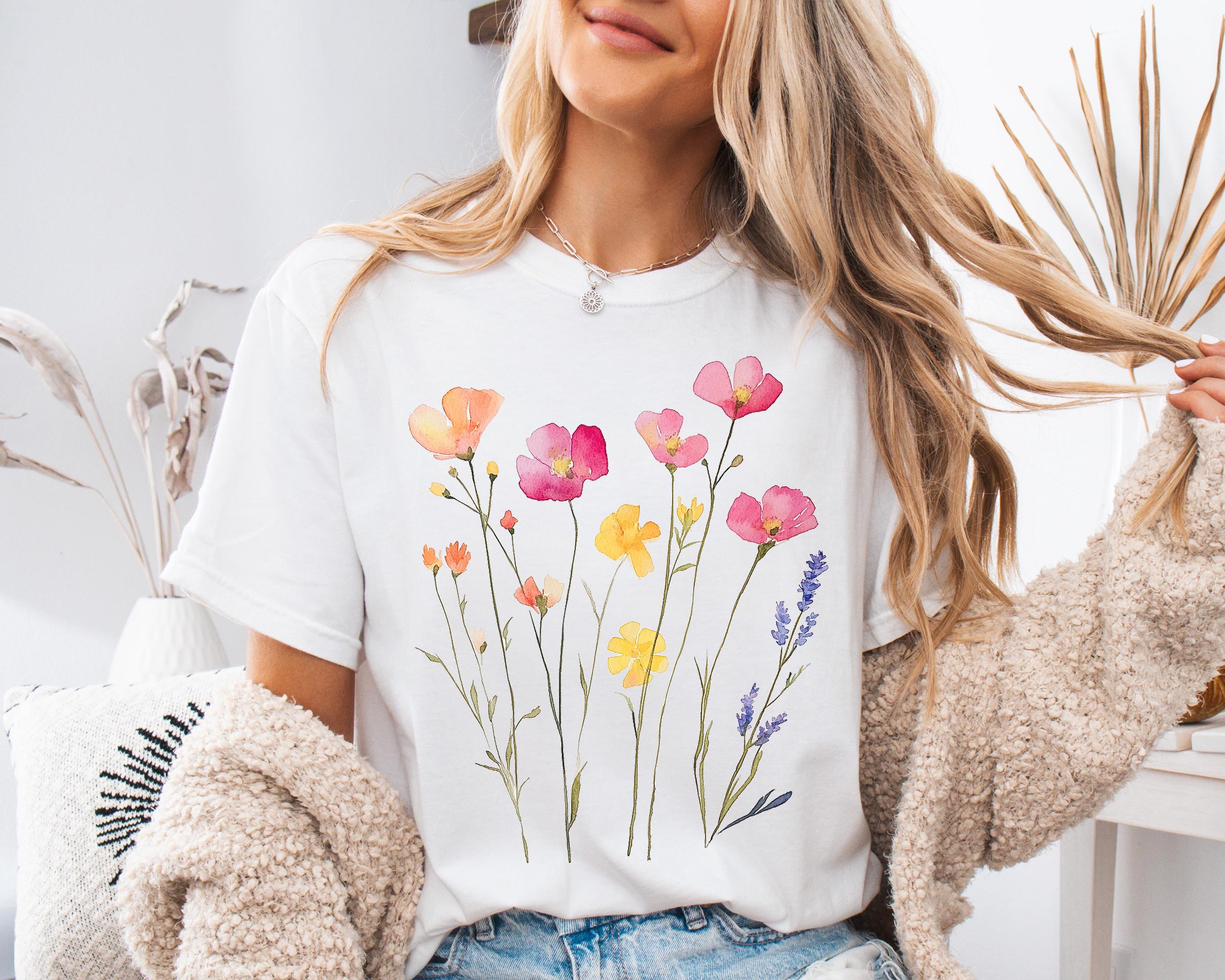Wildflower Comfort Colors® T-shirt, Flower Shirt, Floral Shirt, Boho ...