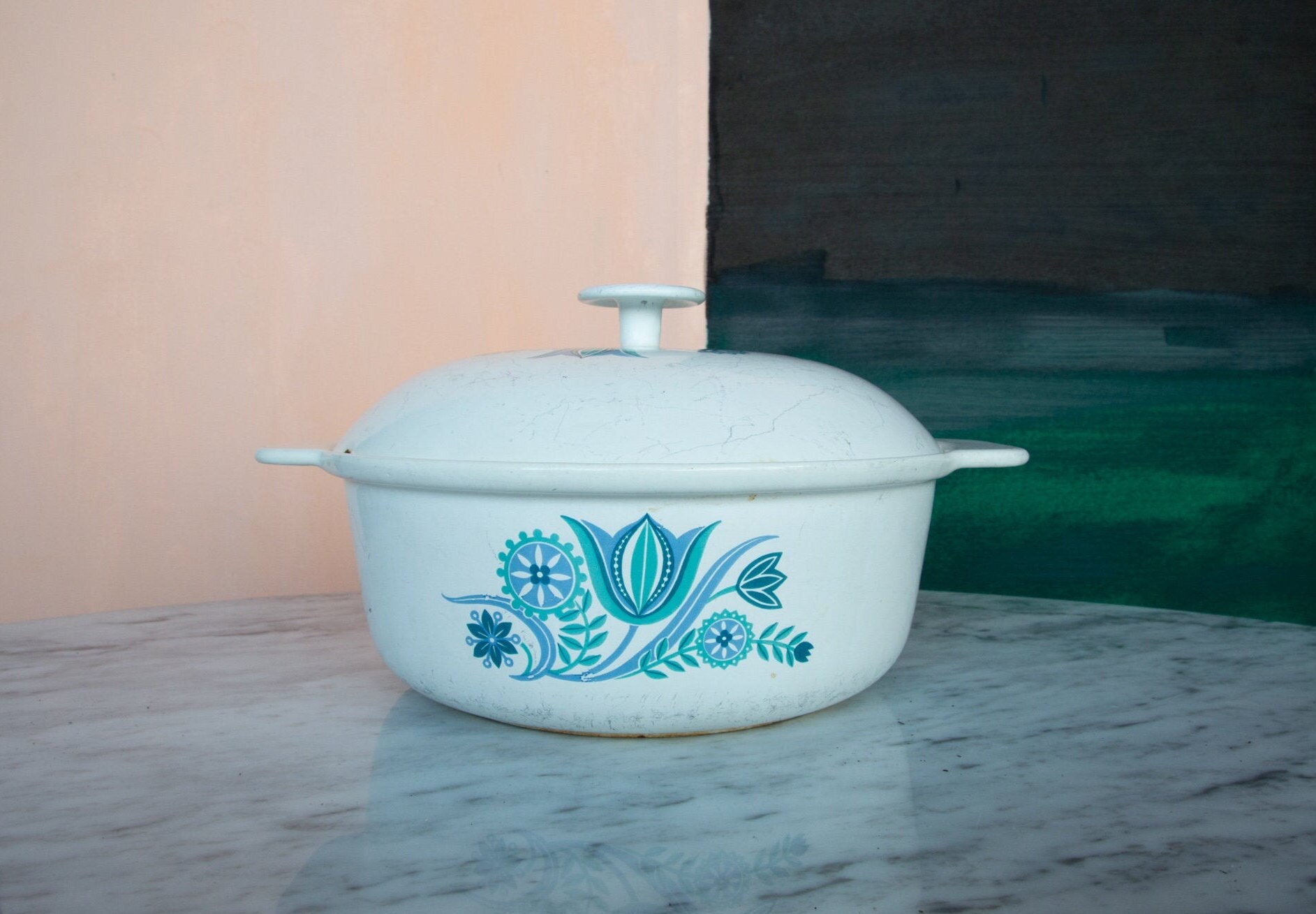 Vintage Prizer Ware Cast Iron Enamel Pot Lid Small Dutch Oven Etsy