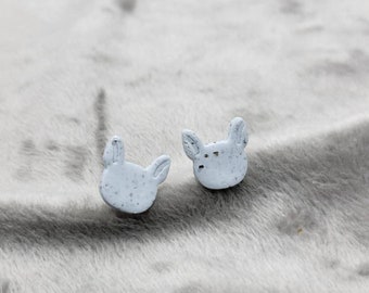 Dog Stud Earrings - Polymer Clay - Handmade - Stainless Steel or 24K gold plated stud posts