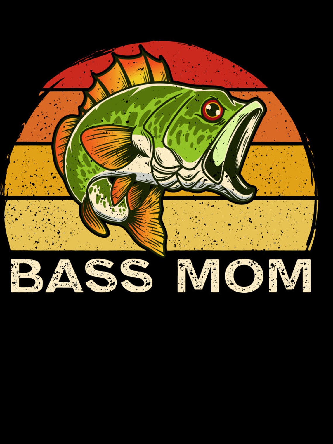 Bass Mom Vintage Bass Fishing Gifts for Mom Women png Metal Etsy