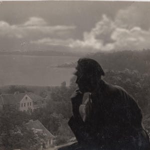 Man&#39;s silhouette, 1920s, Vintage photo, Art photography, RPPC