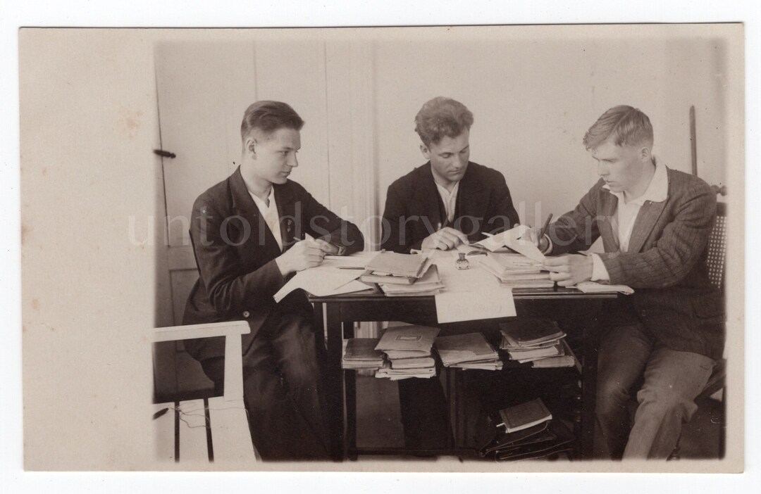 Boys Studying, Vintage Photo - Etsy