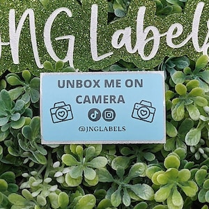 Personalized Unbox me on camera labels stickers tiktok instagram unpackaging
