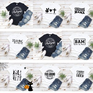 Ready to press Screen Print Transfers Caffeine Addicted, Momma, Awesome, Halloween