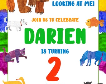 Brown Bear Birthday Invitation, Brown Bear Birthday Party Invite, Personalized And Digital Download Invitation, Kids' Party, Printable