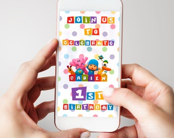 Pocoyo video invitation, ANIMATED INVITATION POCOYO, Pocoyo Birthday Party Invitation, Electronic Invitation, Digital Animated Invite