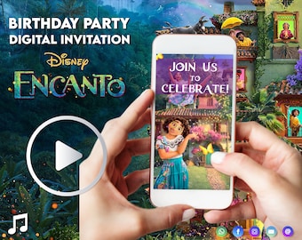 Encanto Video Invitation, Animated Birthday Invitation, Digital Encanto Party Invite for Kids, Electronic Custom Video, Any Age Video Invite