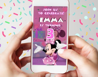 Minnie Mouse Invitation, Minnie Mouse Video Invitation, Minnie Mouse animated invitation, Minnie Mouse Invite, Minnie Mouse Birthday, Minnie