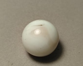 Vintage White Milk Glass Shooter Marble, Opaque Swirl Shooter, Large Solid White Marble, Mid Century Toy Marble, Classic Shooter Marble