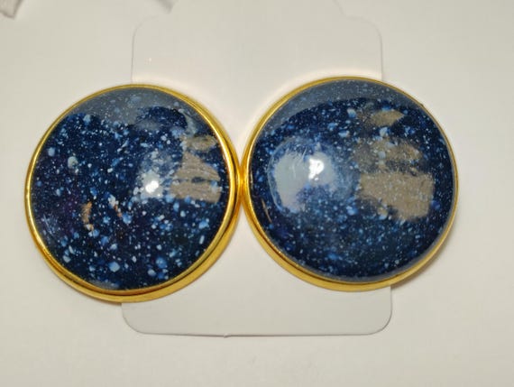 Vintage Oversized Round Statement Stud Earrings |… - image 5