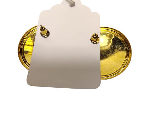 Vintage Oversized Round Statement Stud Earrings |… - image 4