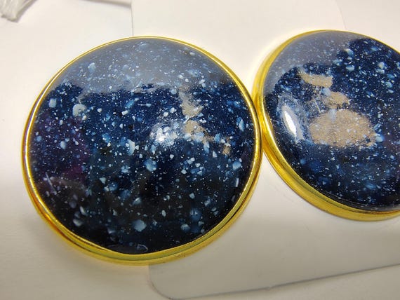 Vintage Oversized Round Statement Stud Earrings |… - image 7