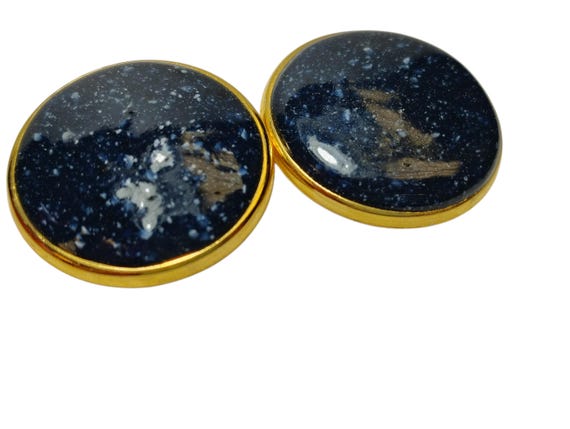 Vintage Oversized Round Statement Stud Earrings |… - image 2