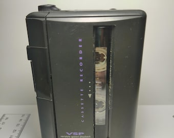 Vintage GE Portable Cassette Recorder | Variable Speed Playback VSP | Retro Handheld Tape Recorder | Turns On | For Parts Repair Display