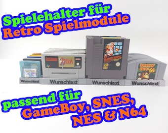 Rapid Factory Spielehalterung passend für Super Nintendo 64 Gameboy Halter ständer Spiele N64 SNES GB Game Games Spiel - personalisieren