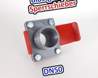 Zawór zasuwowy pneumatyczny Rapid Factory BlastGate DN50 RED, system wyciągowy, regulator powietrza warsztatowego