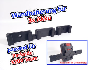 Uchwyt ścienny na baterie Rapid Factory pasujący do 3 uchwytów ściennych na baterie Parkside X20V Team