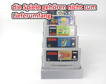 Rapid Factory Aufsteller passend für Super Nintendo Spiele SNES Halter Ständer Präsentation Stand Display Cartridges Halterung Cartridge