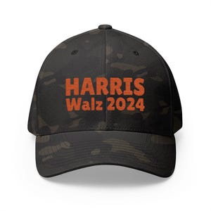 Harris Walz 2024 Embroidered Hat | I Voted Democrat Camo Cap | Post Election Political Statement | Not My President | Election Regret Gift