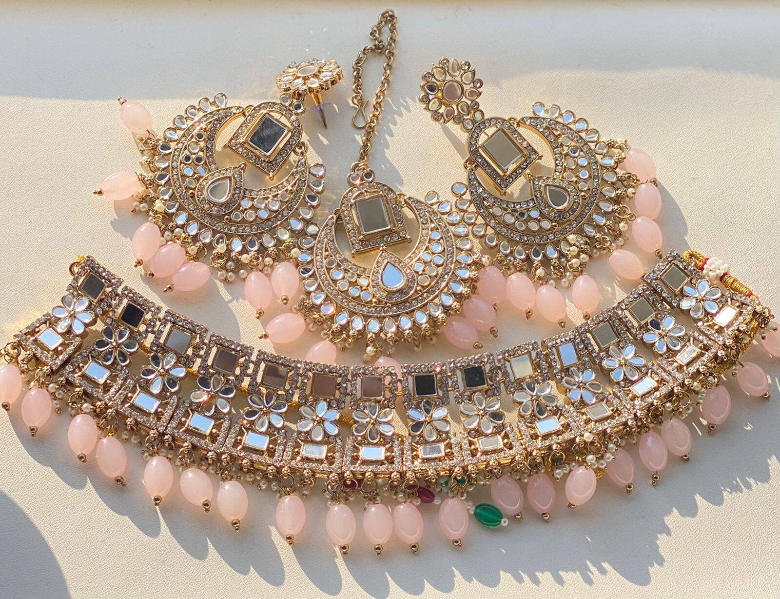 Mirror Choker Set Sheesha Indian 